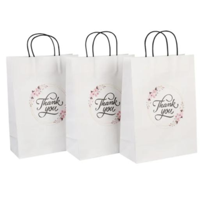 Borsa da regalo per matrimoni personalizzati per il matrimonio con maniglia per matrimoni personalizzati con manico con maniglia White White Kraft White Kraft White Kraft Dimensione